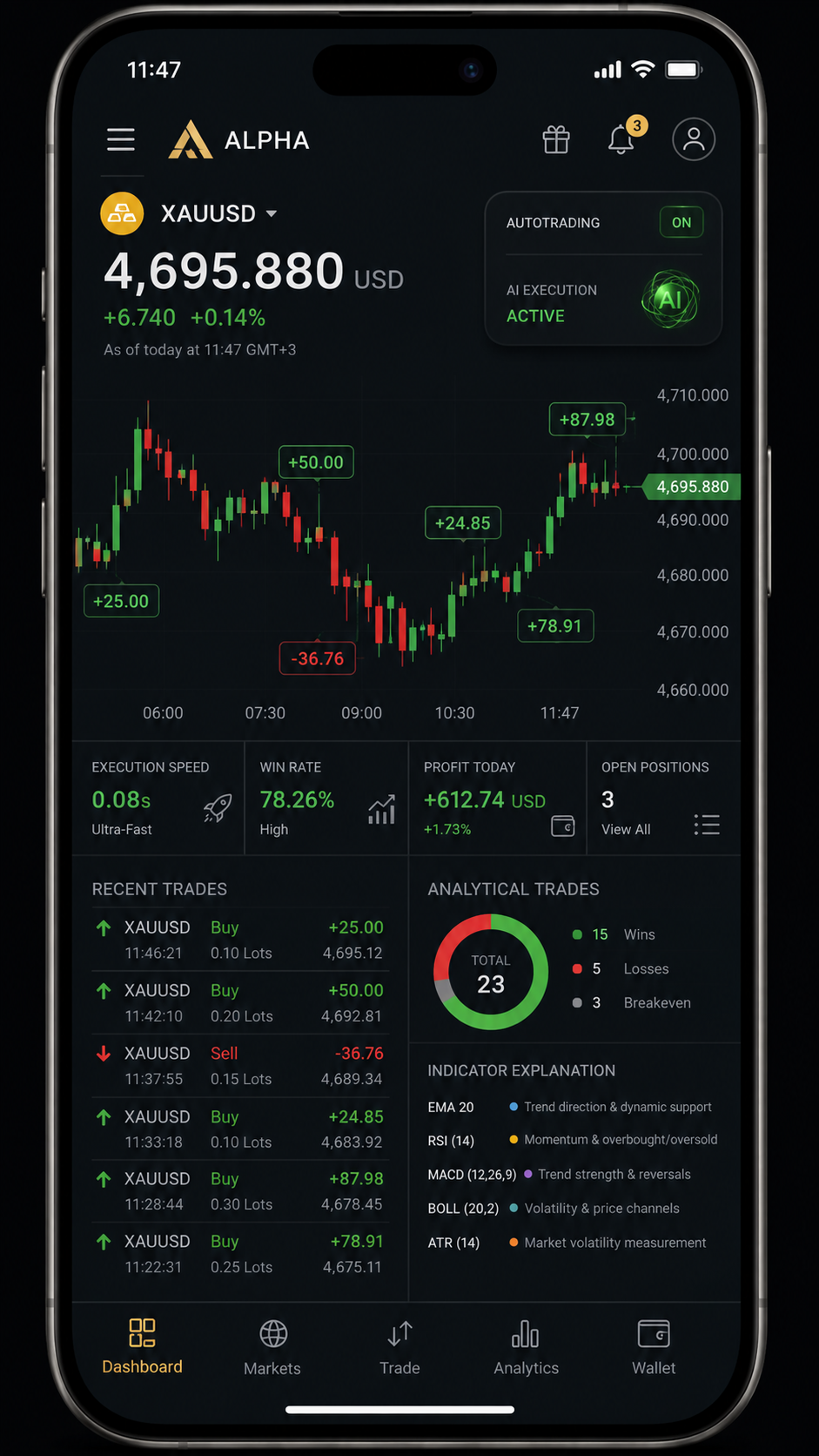Aggressive risk profile dashboard